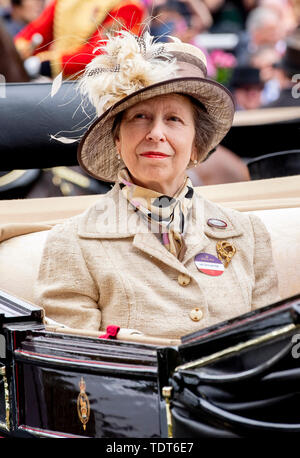 Ascot, Regno Unito. Il 18 giugno, 2019. Princess Anne in Ascot, Regno Unito, 18 giugno 2019. | Credit: dpa/Alamy Live News Foto Stock