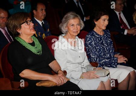 La Regina Sofia, assiste alla cerimonia di chiusura del corso 2018-2019 della Reina Sofia Scuola di Musica. (Foto: Jose Cuesta/261/Cordon Premere). Cordon premere Foto Stock