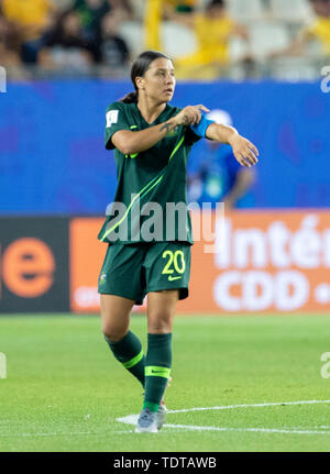 Grenoble, Frankreich. Il 18 giugno, 2019. Francia, Grenoble, Stade des Alpes, 18.06.2019, calcio - FIFA Coppa del mondo femminile - Giamaica - Australia Immagine: vl Sam Kerr (Australia, # 20) | utilizzo del credito in tutto il mondo: dpa/Alamy Live News Foto Stock