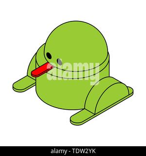 Isometrica isolato di rana. Il rospo geometrica. 3D anfibi Illustrazione Vettoriale