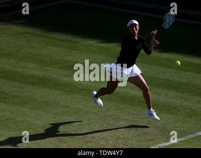 Qiang Wang durante il giorno sei della natura Valle Classic a Edgbaston Priory club di Birmingham. Foto Stock