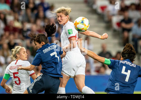 Nizza, Francia. Il 19 giugno 2019. Inghilterra vs GIAPPONE - Ellen White di Inghilterra durante una partita tra Giappone e Inghilterra valida per la FIFA Coppa del Mondo Donne 2019 (gruppo D), FIFA, svoltosi mercoledì, 19 giugno 2019, presso la Riviera di Allianz Stadium ine, Francia . e . (Foto: Richard Callis/Fotoarena) Credito: Foto Arena LTDA/Alamy Live News Foto Stock