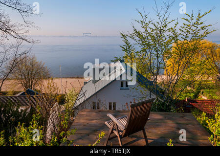 Vista dalla scala-quartiere Blankenese al fiume Elba, Germania, Elba, Amburgo Foto Stock