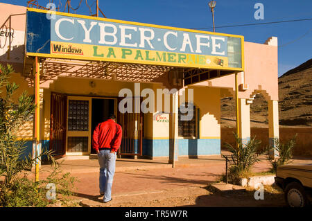 Internet cafe in Marokko, Marocco Foto Stock