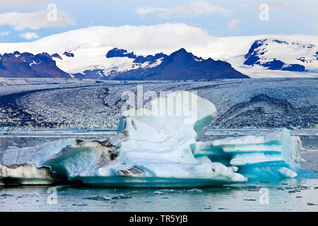 Gletscherlagune, Joekulsarlon, Vatnajoekull-Nationalpark, Islanda, Est Islanda, Hornarfjoerdur, Vatnajoekull Parco Nazionale Foto Stock