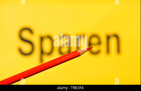 Città segno limite Sparen, risparmiare denaro, Germania Foto Stock