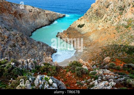 Spiaggia di Agios Stefanos, Grecia, Creta, spiaggia di Agios Stefanos Foto Stock