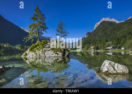 Hintersee Lake nel Parco Nazionale di Berchtesgaden, in Germania, in Baviera, il Parco Nazionale di Berchtesgaden Foto Stock