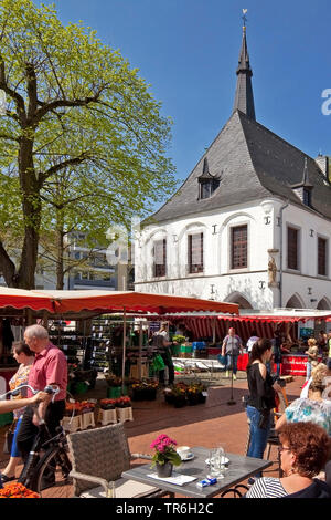 Mercato e il vecchio municipio, in Germania, in Renania settentrionale-Vestfalia, Basso Reno, Erkelenz Foto Stock