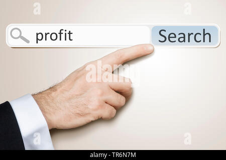 Ricerche in internet, profitto Foto Stock