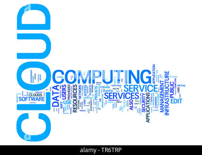 Tag cloud sul tema il cloud computing Foto Stock