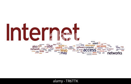 Tag cloud sul tema di Internet Foto Stock