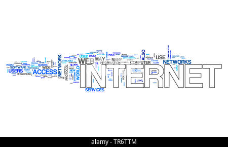 Tag cloud sul tema di Internet Foto Stock