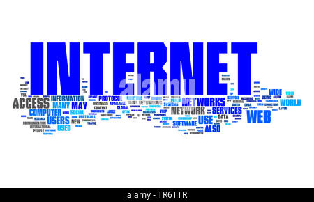 Tag cloud sul tema di Internet Foto Stock