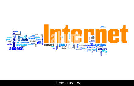 Tag cloud sul tema di Internet Foto Stock