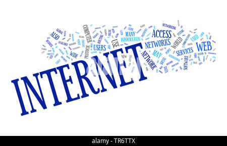 Tag cloud sul tema di Internet Foto Stock