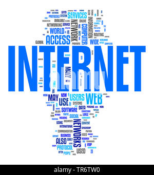 Tag cloud sul tema di Internet Foto Stock