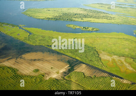 Foto aerea di Ezumakeeg, Paesi Bassi, Frisia Foto Stock