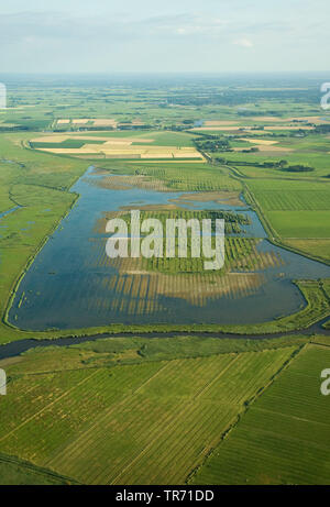 Foto aerea di Ezumakeeg, Paesi Bassi, Frisia Foto Stock