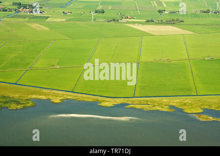 Foto aerea di Frisone IJsselmeer costa, Paesi Bassi, Frisia Foto Stock