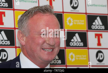 Stadio Nazionale al Windsor Park di Belfast, Irlanda del Nord, Regno Unito. Il 30 maggio 2019. Irlanda del Nord manager Michael O'Neill chiamato la sua squadra per il prossimo campionato UEFA EURO 2020 giochi di qualificazione contro l'Estonia (in Tallinn Sabato 08 Giugno) e la Bielorussia (Borisov, Martedì 11 Giugno). Irlanda del Nord attualmente top GRUPPO C con sei punti da due giochi. Credito: David Hunter/Alamy Live News. Foto Stock