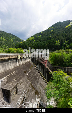 Paesaggio di Yahagi seconda diga di Aichi in Giappone. Foto Stock