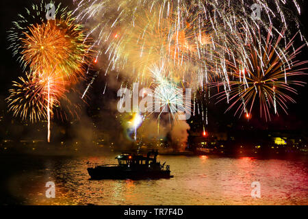 Rhein in Flammen (Reno in fiamme) , Germania Foto Stock