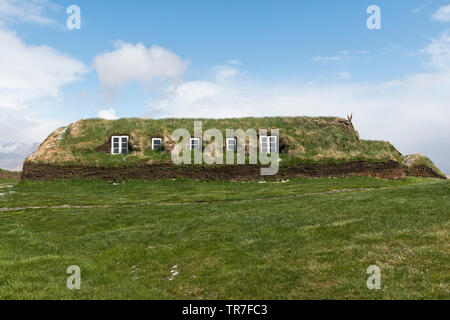 Conserve di 18c e 19c turf agriturismi a Glaumbaer Folk Museum, Skagafjörður, Nord Islanda Foto Stock