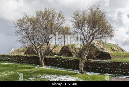 Conserve di 18c e 19c turf agriturismi a Glaumbaer Folk Museum, Skagafjörður, Nord Islanda Foto Stock