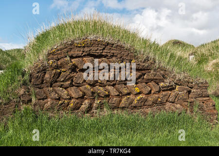 Conserve di 18c e 19c turf agriturismi a Glaumbaer Folk Museum, Skagafjörður, Nord Islanda Foto Stock