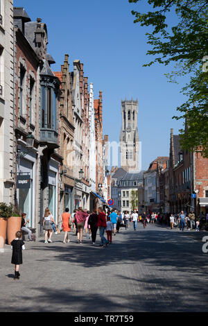 Campanile torre dell orologio, Bruges, Belgio, Europa Foto Stock