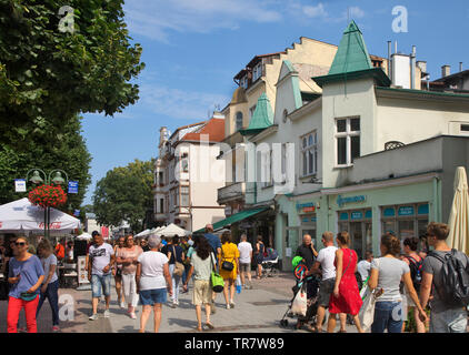 Bohaterow Monte Cassino street in Sopot. Polonia Foto Stock