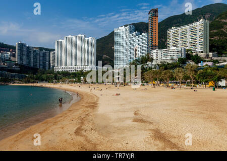 La spiaggia di sabbia a Repulse Bay, Hong Kong, Cina Foto Stock