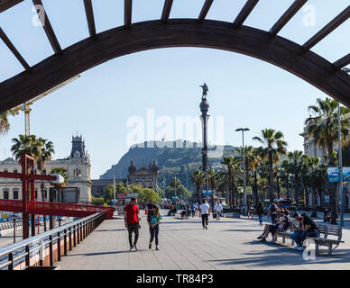 Il monumento di Colombo, Barcellona Foto Stock