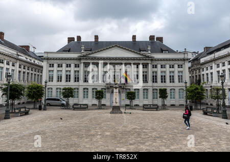 Facciate di edifici politici del governo fiammingo,Place des Martyrs Brussels, Bruxelles città vecchia Foto Stock