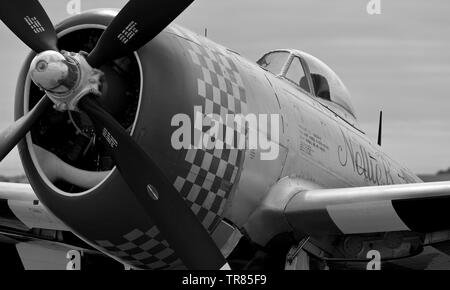 Repubblica P-47D Thunderbolt (Nellie B) sul flightline al 2019 Duxford Air Festival Foto Stock