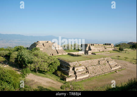 Monte Alban sito archeologico, Oaxaca, Oaxaca, Messico Foto Stock