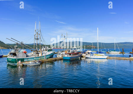 Cowichan Bay, l'isola di Vancouver, British Columbia, Canada. Foto Stock