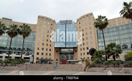 Francia, Alpes Maritimes, Nizza, Porte de l'Arenas, International Business Center, architettura contemporanea. Foto Stock