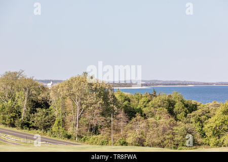 Paesaggio di shelter Island, NY con una vista della forcella del nord Foto Stock