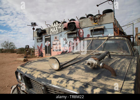 Città Outback, Silverton Nuovo Galles del Sud, Australia. Il Mad Max museo. Il Mad Max film sono stati girati in ed intorno a Silverton. Foto Stock