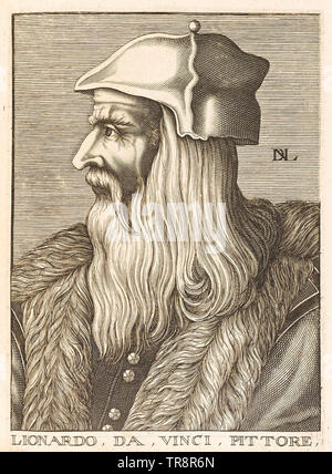 LEONARDO DA VINCI (1452-1519) del Rinascimento italiano polymath Foto Stock