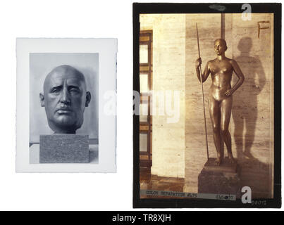Kurt Schmid-Ehmen (1901 - 1968) - una cartella con fotografie delle sue opere 1934-43 circa 30 fotografie e circa 30 negativi (in parte vetro). Un bicchiere negativo del ritratto di Julius Streicher 1934 e una foto del 'peerträgerin' 1937/38 in gesso e bronzo, solo per uso editoriale Foto Stock