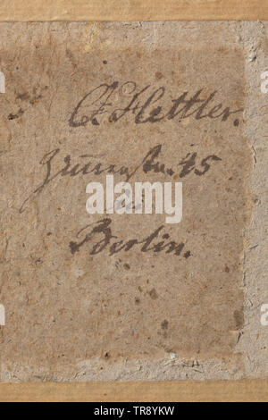 Il re Federico Guglielmo IV (1795 - 1861) - cera tre profili bossings del re rivolto a destra rispettivamente a sinistra, fatta dal rosa tenue cera, inscritto sul lato retromarcia "C. Hettler'. Ciascuna in una vetrata telaio sagomato (round rispettivamente rettangolare). Dimensioni con cornice 17,5 x 20,5 cm di diametro rispettivamente 8.3 cm. storica, storica, Prussiani, la Prussia, Tedesco, Germania, militaria, militare, oggetto, oggetti, alambicchi, clipping, clippings, tagliate, cut-out, ritagli del XIX secolo, Additional-Rights-Clearance-Info-Not-Available Foto Stock