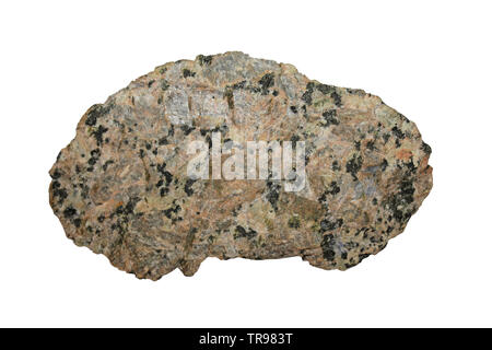 Rapakivi Granito - un hornblende-biotite granito contenenti grandi round cristalli di ortoclasio ciascuno con un cerchio di oligoclase (una varietà di plagioclase) Foto Stock