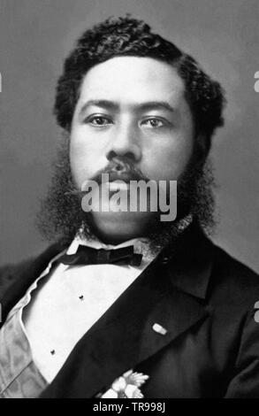 Il re Davide Kalākaua (1836-1891), a volte chiamato Merrie Monarch, era l'ultimo re e penultima monarca del Regno di Hawaiʻi. (Foto c1880) Foto Stock