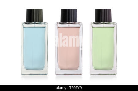 Moderna bottiglia di profumo - isolato su sfondo bianco con tracciato di ritaglio Foto Stock