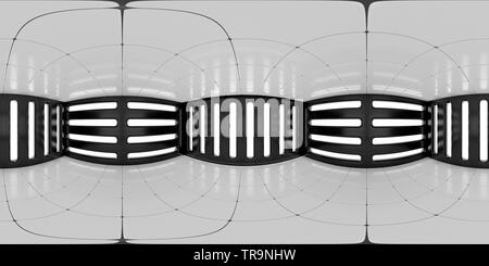 8K HDRI mappa, alto contrasto ambiente sferico panorama sullo sfondo, interni astratti sorgente luminosa (rendering 3D illustrazione equirettangolare) Foto Stock