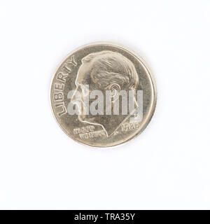 Stati Uniti 1 Dime 'Roosevelt Dime' Coin - 1986 Foto Stock