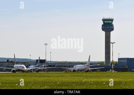 In aereo Dall'aeroporto di East Midlands Foto Stock